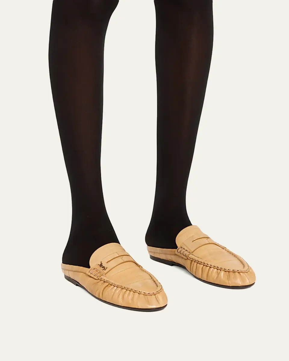 Saint Laurent Le Loafer Eel Leather Penny Loafer Mules | Thumbnail 2 Saint Laurent Le Loafer Eel Leather Penny Loafer Mules | Thumbnail 2