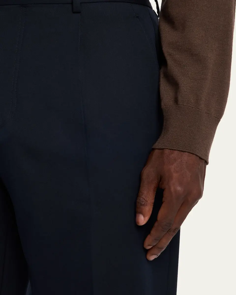 ZEGNA Men's Cotton and Wool Single-Pleated Pants | Thumbnail 10