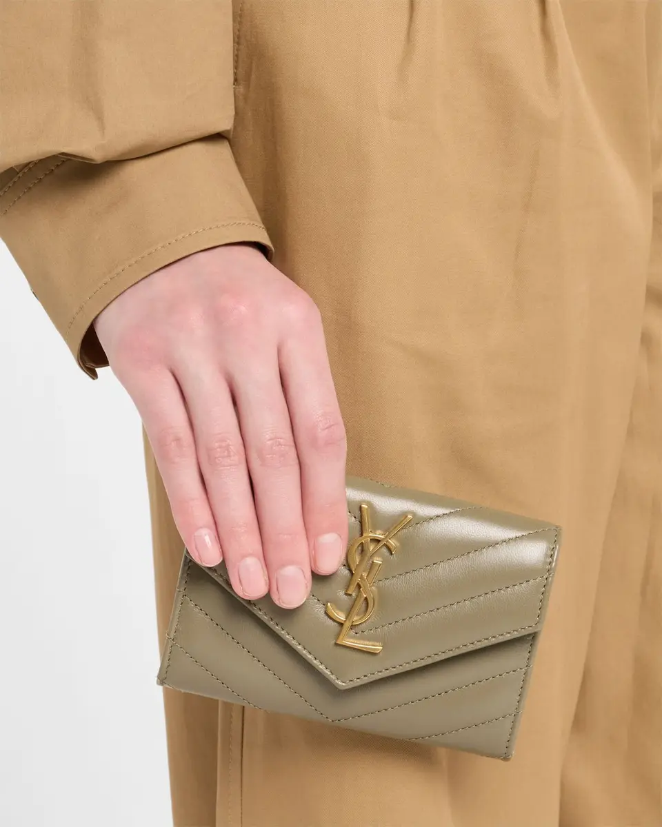 Saint Laurent YSL Monogram Small Flap Wallet in Smooth Leather | Image 1 Saint Laurent YSL Monogram Small Flap Wallet in Smooth Leather | Image 1
