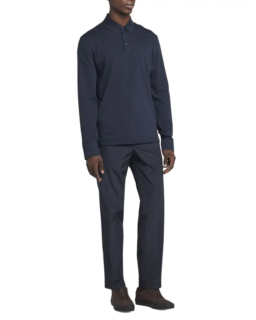 Moncler Men's Cashmere Long-Sleeve Polo Shirt | Image 1 Moncler Men's Cashmere Long-Sleeve Polo Shirt | Image 1