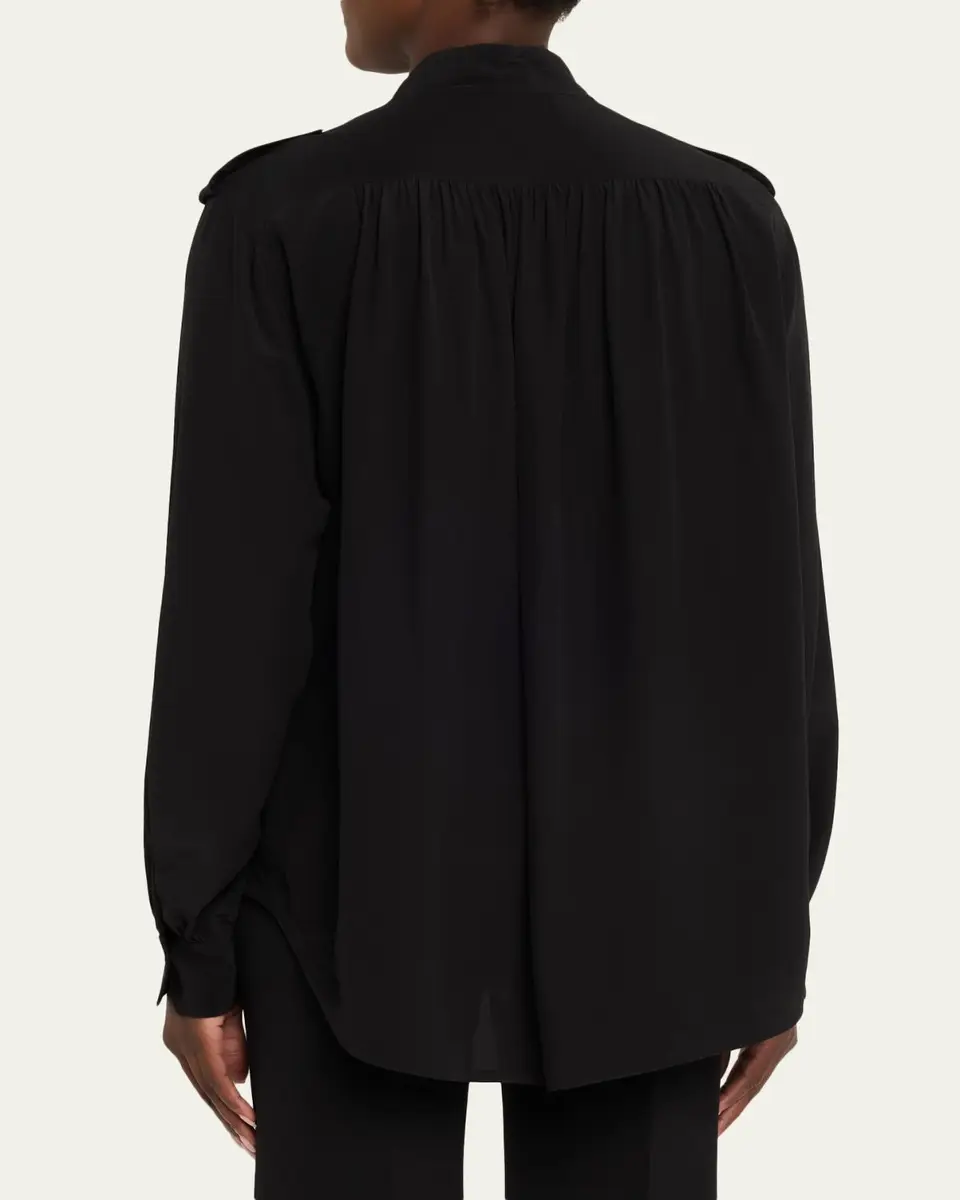 Chloe Organic Silk Crepe De Chine Top | Thumbnail 3 Chloe Organic Silk Crepe De Chine Top | Thumbnail 3