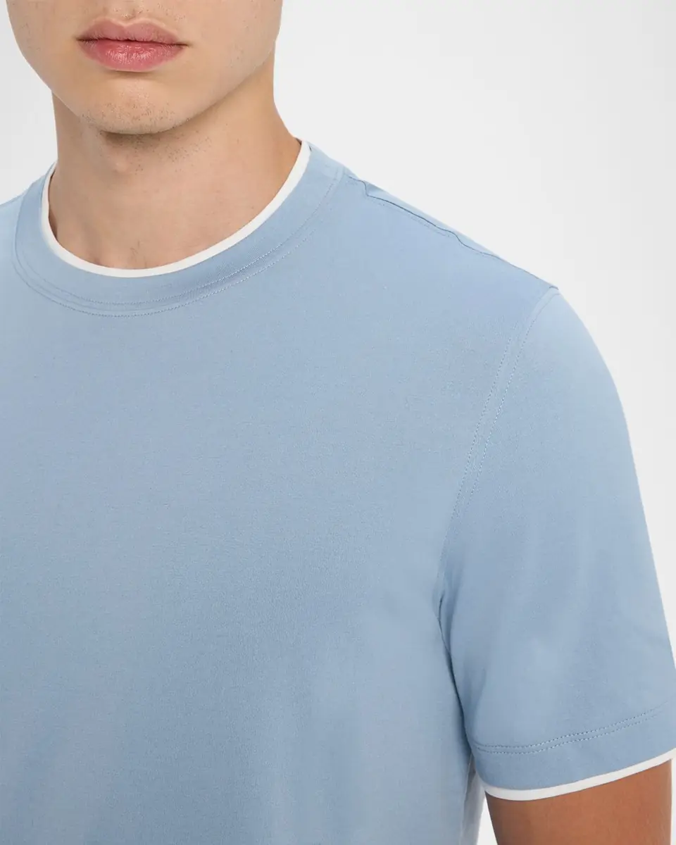 Brunello Cucinelli Men's Slim Fit Tipped T-Shirt | Thumbnail 4 Brunello Cucinelli Men's Slim Fit Tipped T-Shirt | Thumbnail 4
