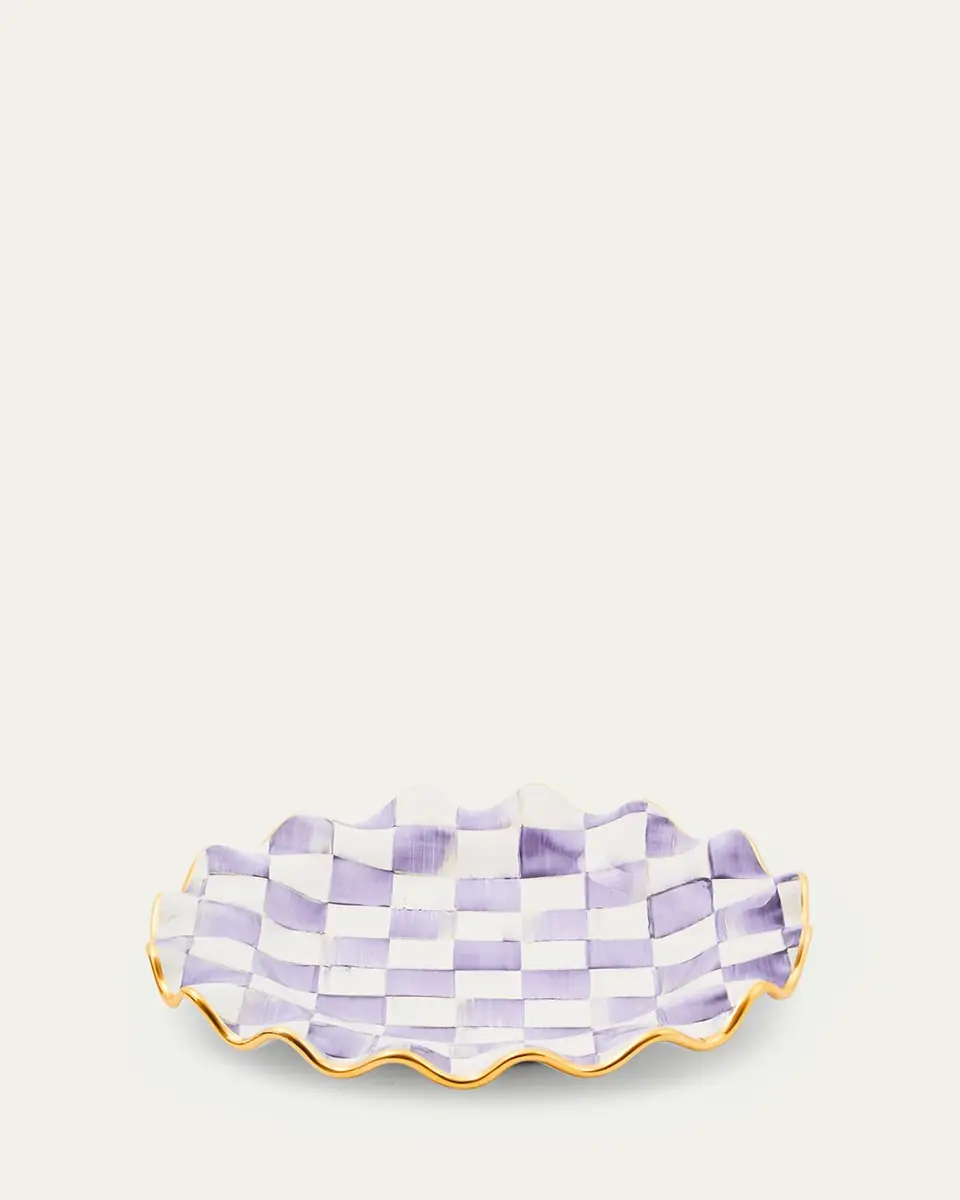 MacKenzie-Childs Violet Check Fluted Ceramic Dinner Plate | Thumbnail 2 MacKenzie-Childs Violet Check Fluted Ceramic Dinner Plate | Thumbnail 2