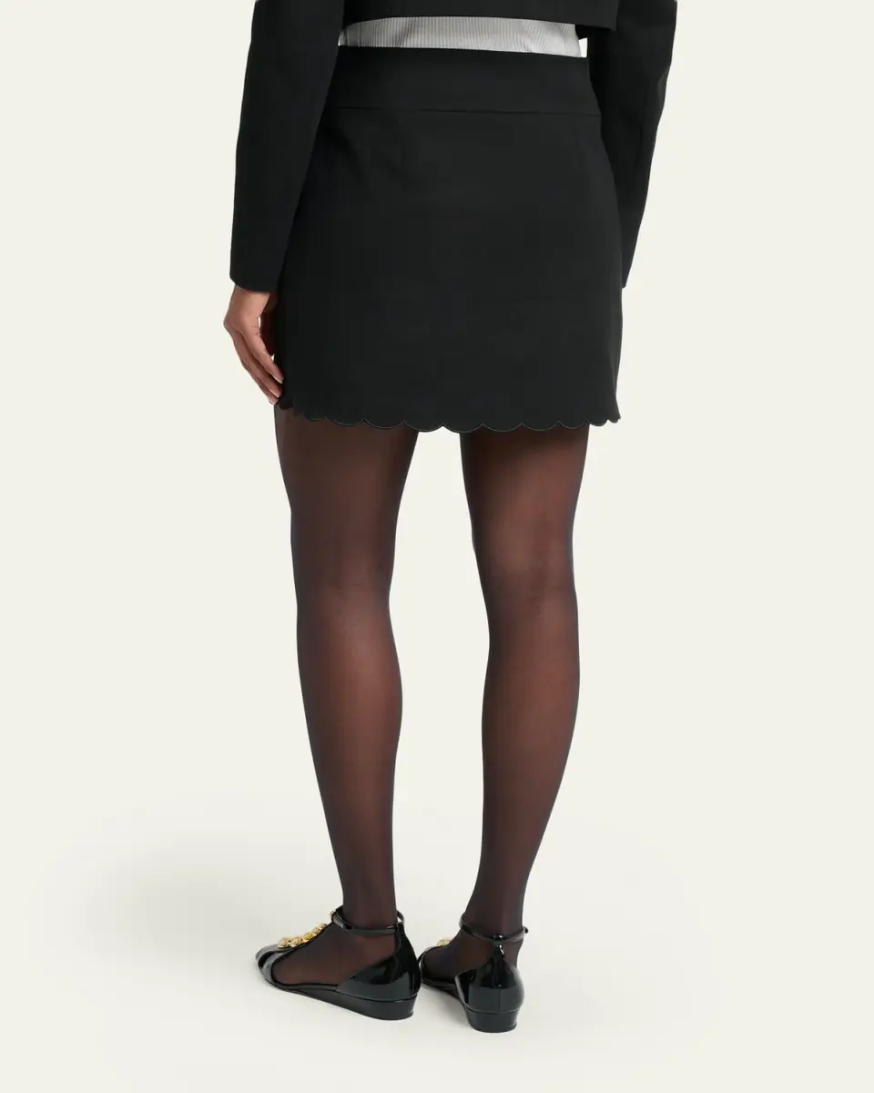 Chloé Scalloped Soft Cavalry Mini Skirt | Thumbnail 3