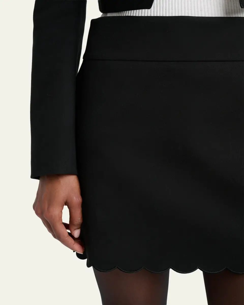 Chloé Scalloped Soft Cavalry Mini Skirt | Thumbnail 5