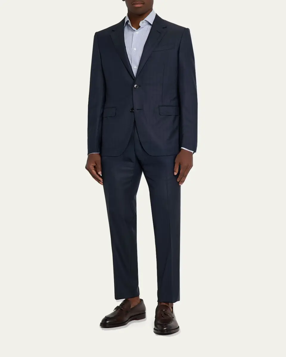 ZEGNA Men's Tonal Stripe Wool Two-Piece Suit | Thumbnail 11