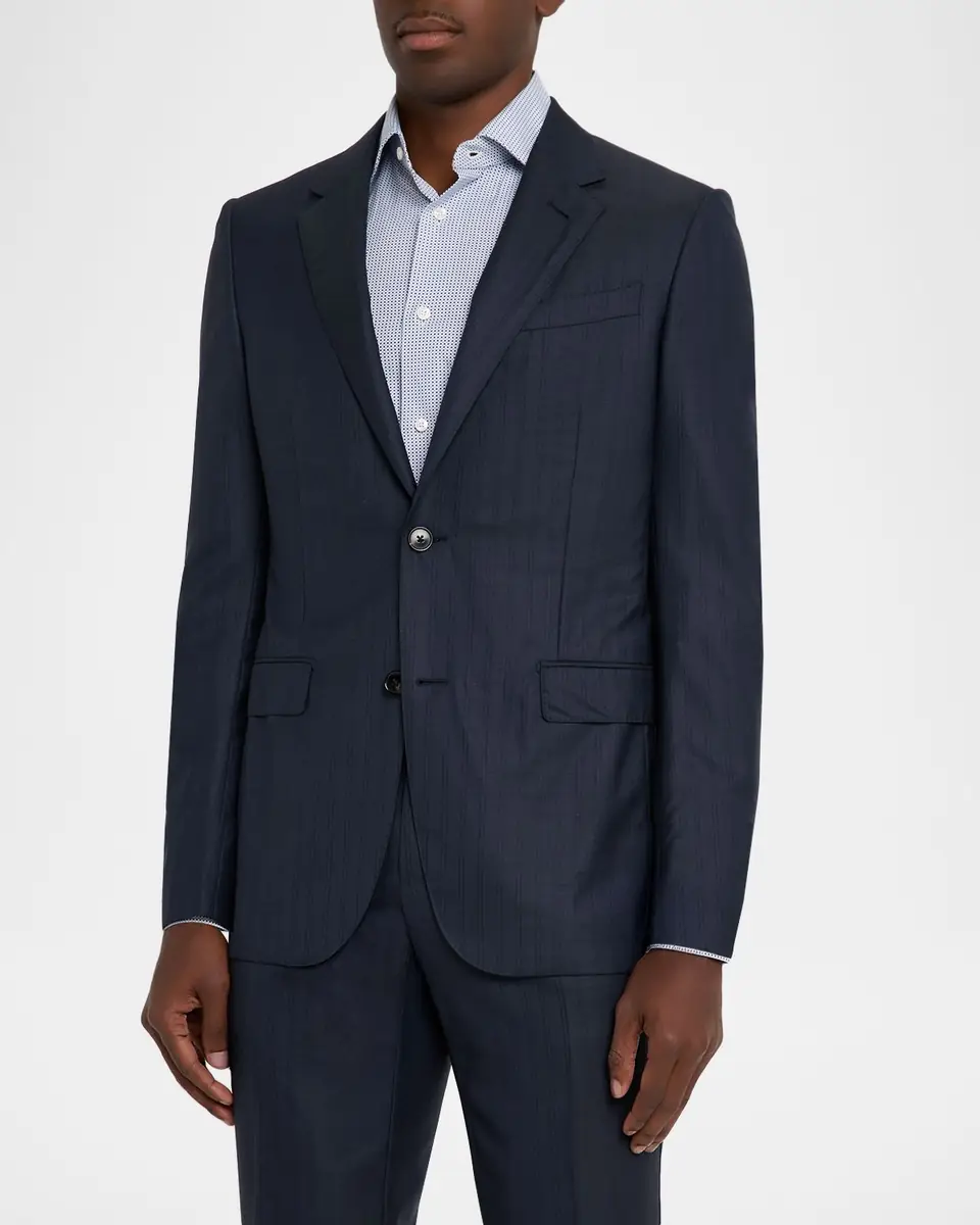 ZEGNA Men's Tonal Stripe Wool Two-Piece Suit | Thumbnail 3