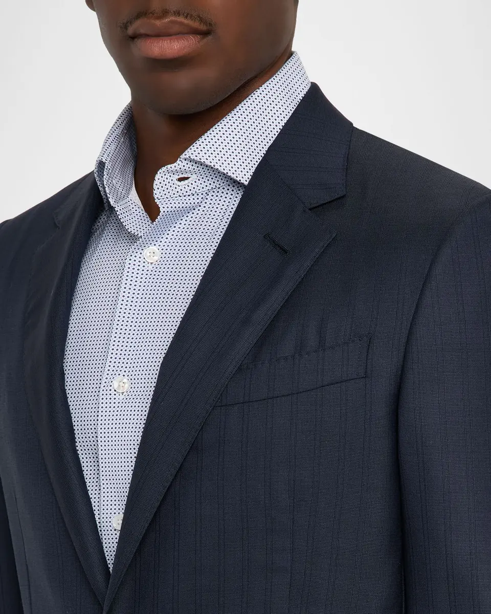 ZEGNA Men's Tonal Stripe Wool Two-Piece Suit | Thumbnail 5