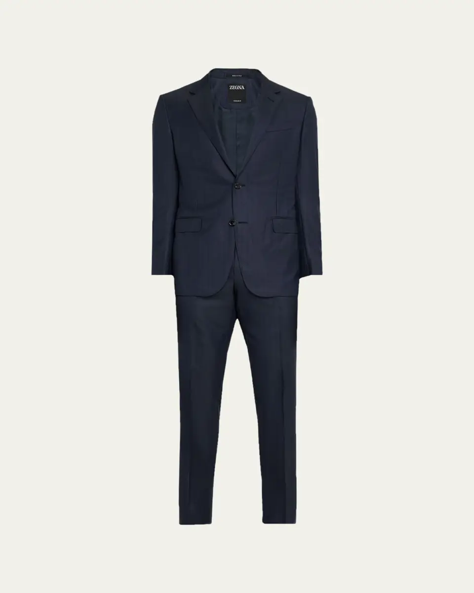 ZEGNA Men's Tonal Stripe Wool Two-Piece Suit | Thumbnail 10