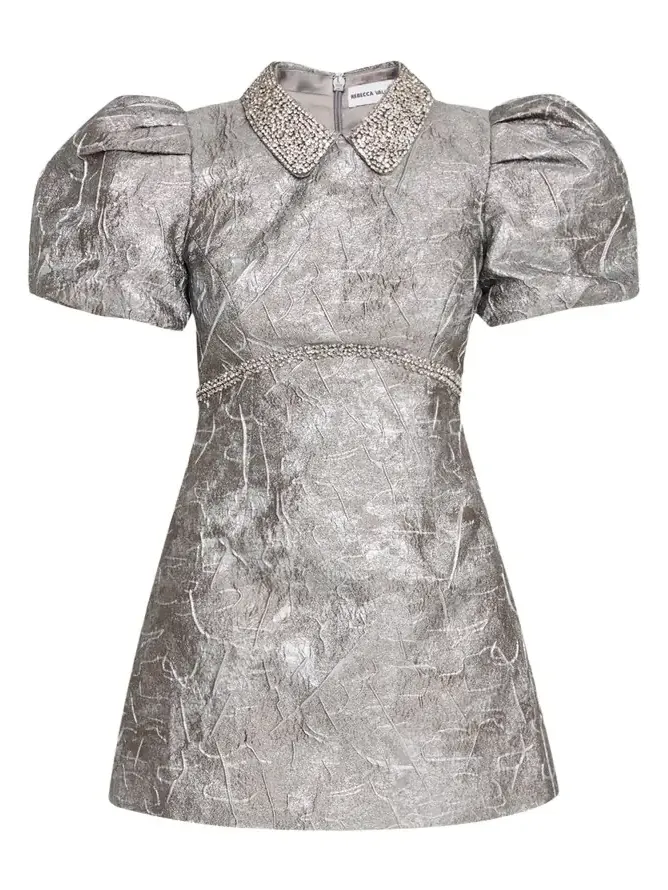 Sterling Diamante Metallic Jacquard Mini Dress