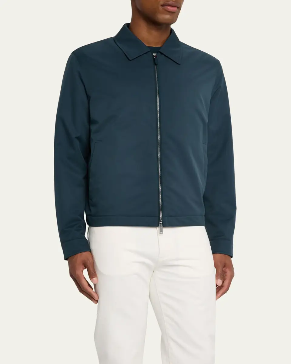 ZEGNA Men's Microfiber Full-Zip Blouson | Thumbnail 4
