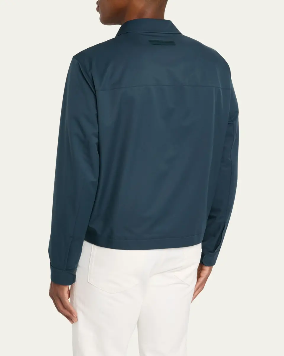 ZEGNA Men's Microfiber Full-Zip Blouson | Thumbnail 5