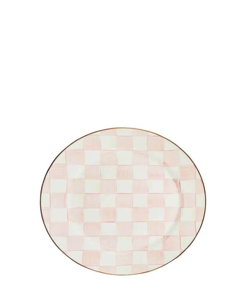 MacKenzie-Childs Rosy Check Enamel Charger Plate