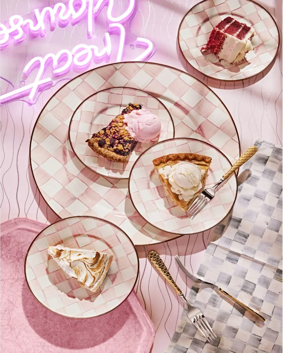 MacKenzie-Childs Rosy Check Enamel Salad/Dessert Plate | Thumbnail 4 MacKenzie-Childs Rosy Check Enamel Salad/Dessert Plate | Thumbnail 4