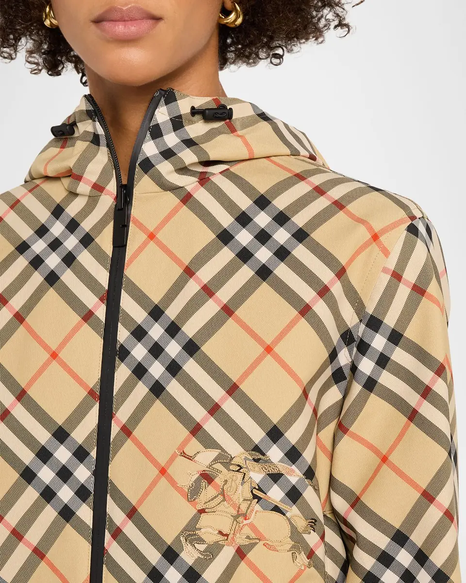Burberry Reversible Check Crop Zip Jacket | Thumbnail 4