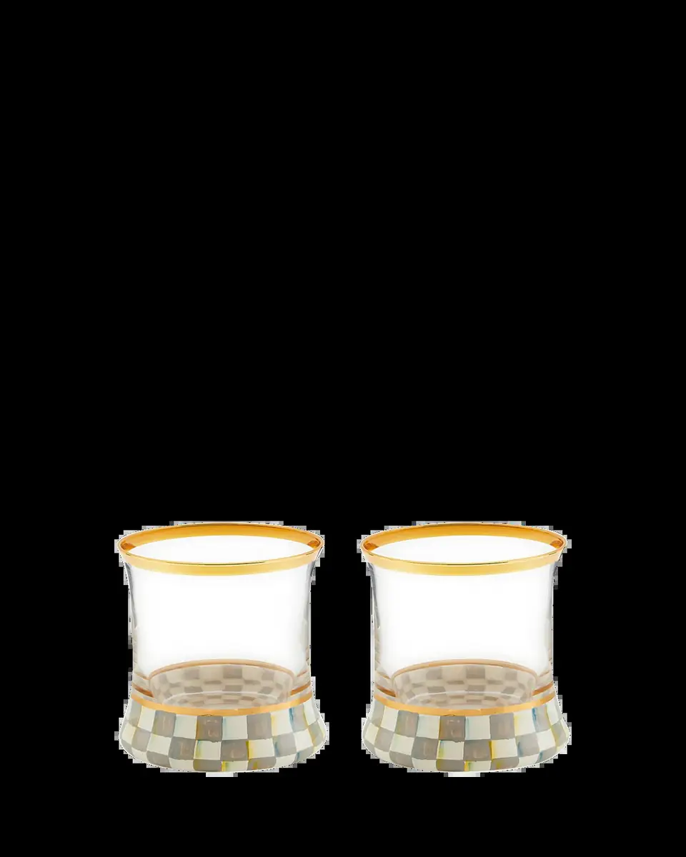 MacKenzie-Childs Sterling Check Tumbler Glass, Set of 2 | Thumbnail 2 MacKenzie-Childs Sterling Check Tumbler Glass, Set of 2 | Thumbnail 2