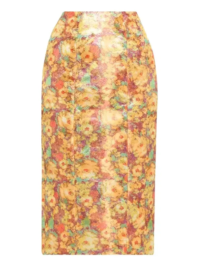 Tammy Metallic Floral Jacquard Midi Skirt Tammy Metallic Floral Jacquard Midi Skirt