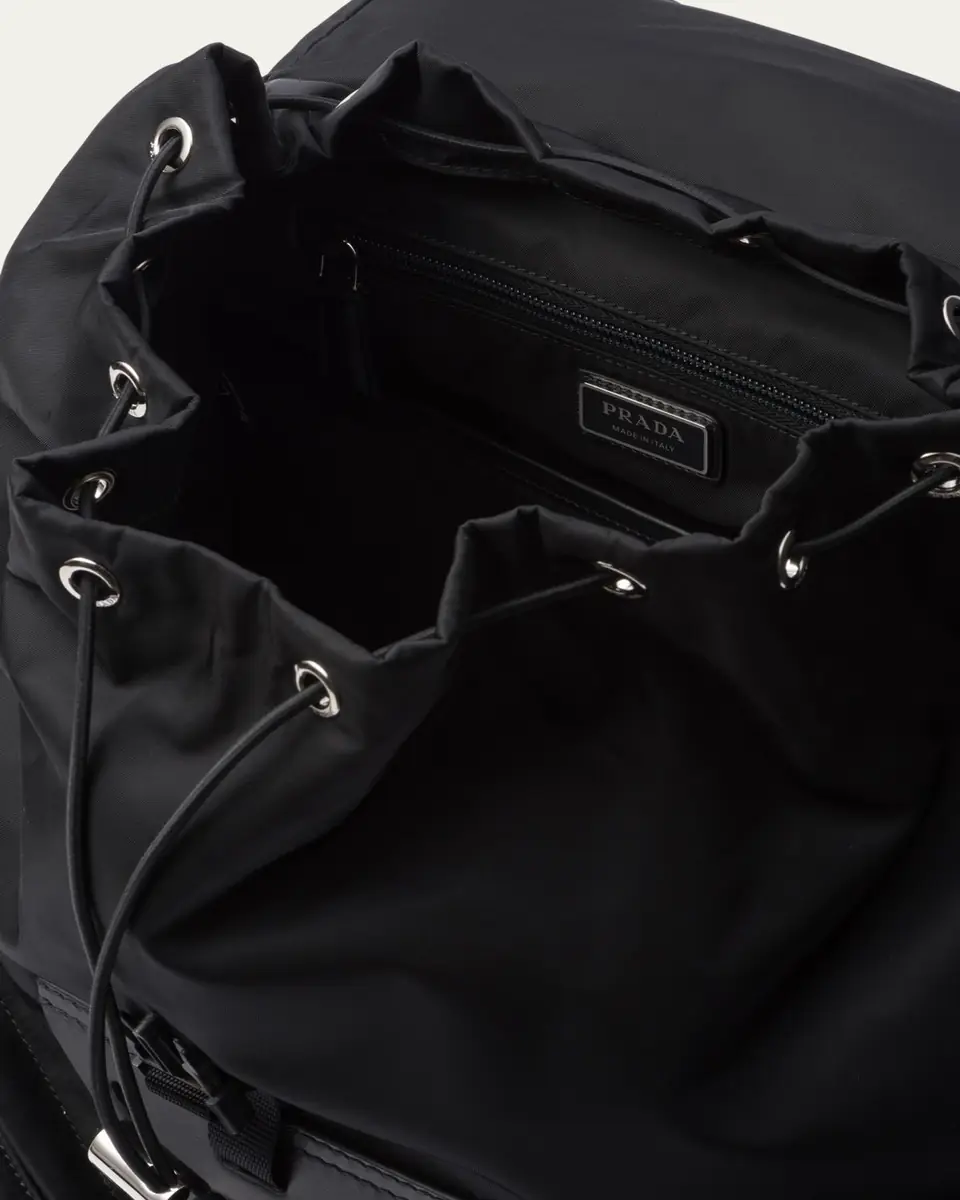 Prada Men's Re-Nylon and Leather Backpack | Thumbnail 2 Prada Men's Re-Nylon and Leather Backpack | Thumbnail 2
