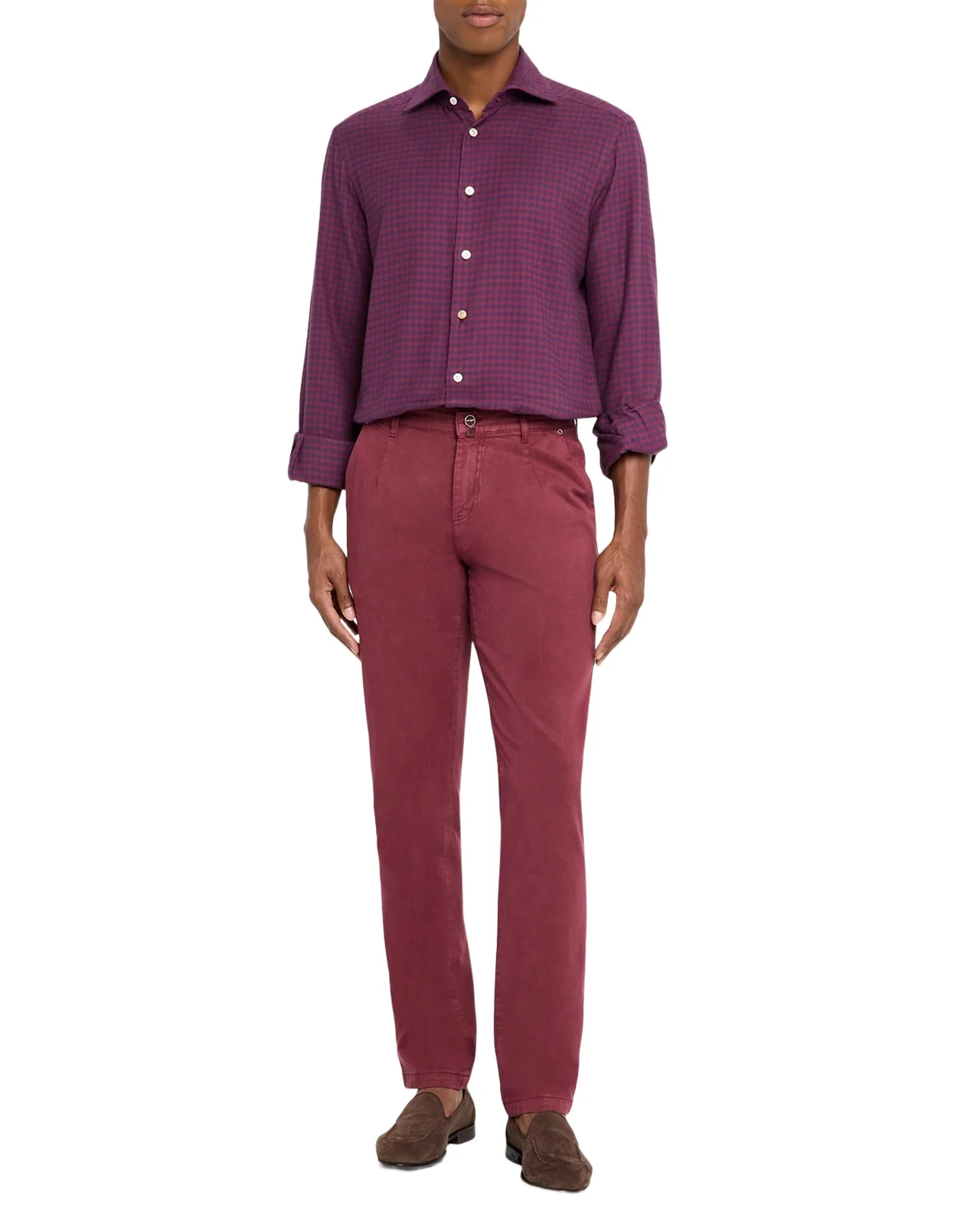 Kiton Men's Straight Fit Flat-Front Pants