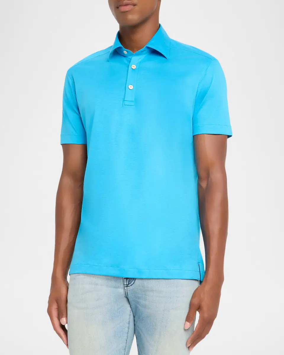 Kiton Men's Cotton Classic-Fit Polo Shirt | Thumbnail 3 Kiton Men's Cotton Classic-Fit Polo Shirt | Thumbnail 3