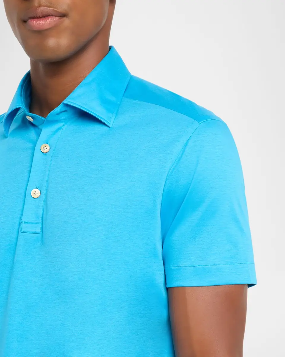 Kiton Men's Cotton Classic-Fit Polo Shirt | Thumbnail 4 Kiton Men's Cotton Classic-Fit Polo Shirt | Thumbnail 4