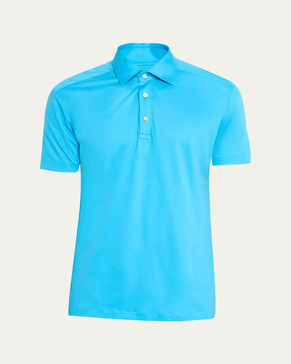 Kiton Men's Cotton Classic-Fit Polo Shirt | Thumbnail 5 Kiton Men's Cotton Classic-Fit Polo Shirt | Thumbnail 5