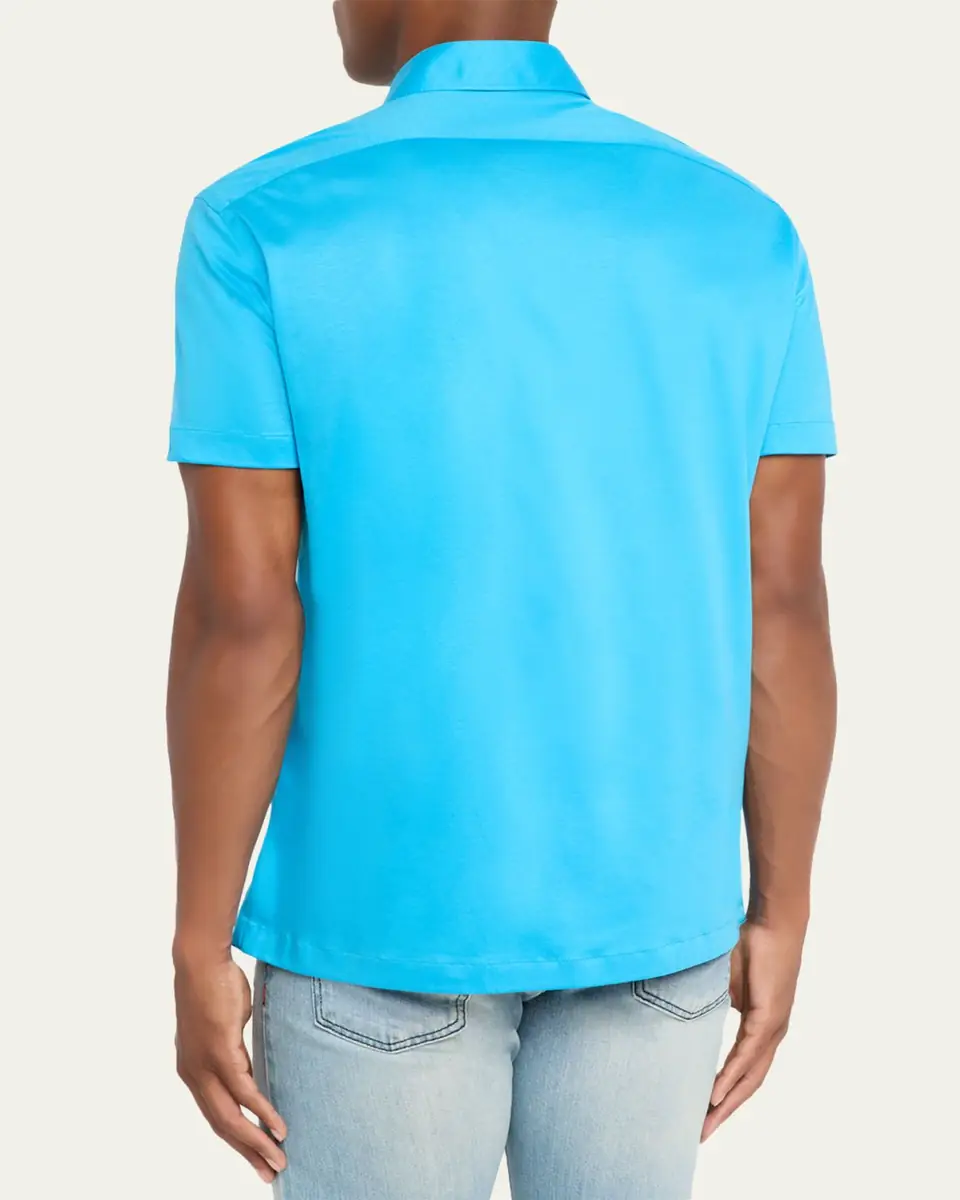 Kiton Men's Cotton Classic-Fit Polo Shirt | Thumbnail 7 Kiton Men's Cotton Classic-Fit Polo Shirt | Thumbnail 7