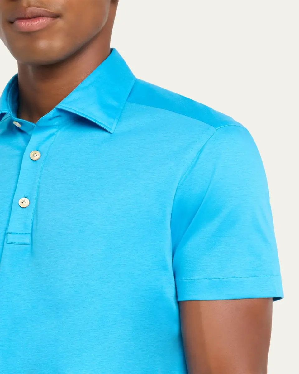 Kiton Men's Cotton Classic-Fit Polo Shirt | Thumbnail 9 Kiton Men's Cotton Classic-Fit Polo Shirt | Thumbnail 9