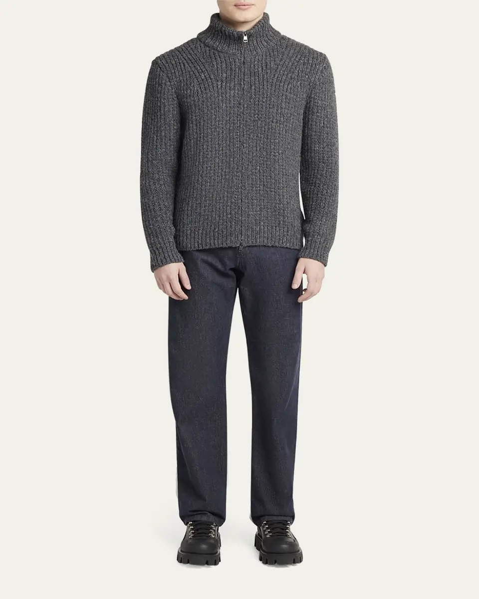 Moncler Men's Ribbed Full-Zip Sweater | Thumbnail 2 Moncler Men's Ribbed Full-Zip Sweater | Thumbnail 2