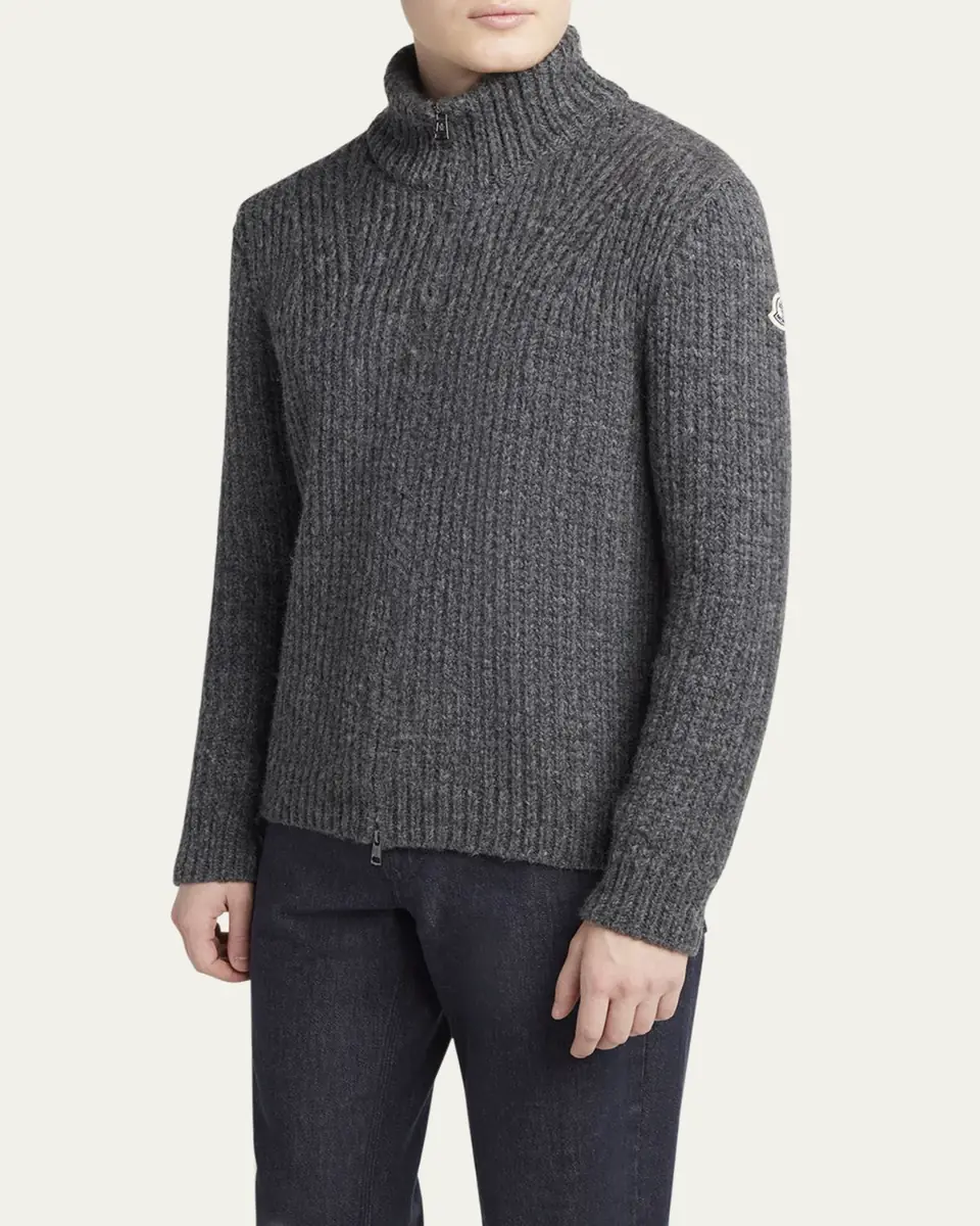 Moncler Men's Ribbed Full-Zip Sweater | Thumbnail 4 Moncler Men's Ribbed Full-Zip Sweater | Thumbnail 4