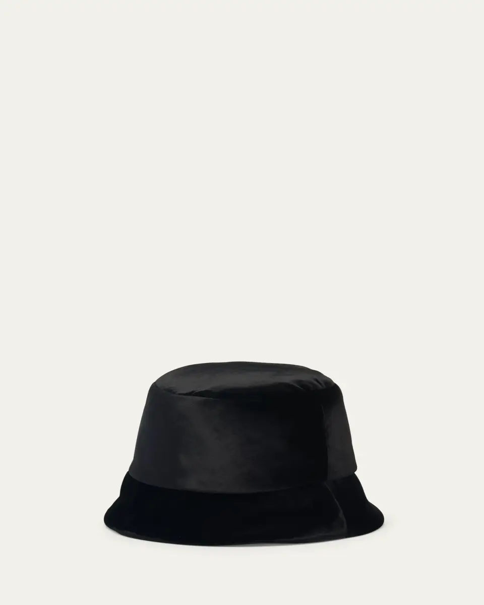 Prada Logo Velvet Bucket Hat | Thumbnail 2