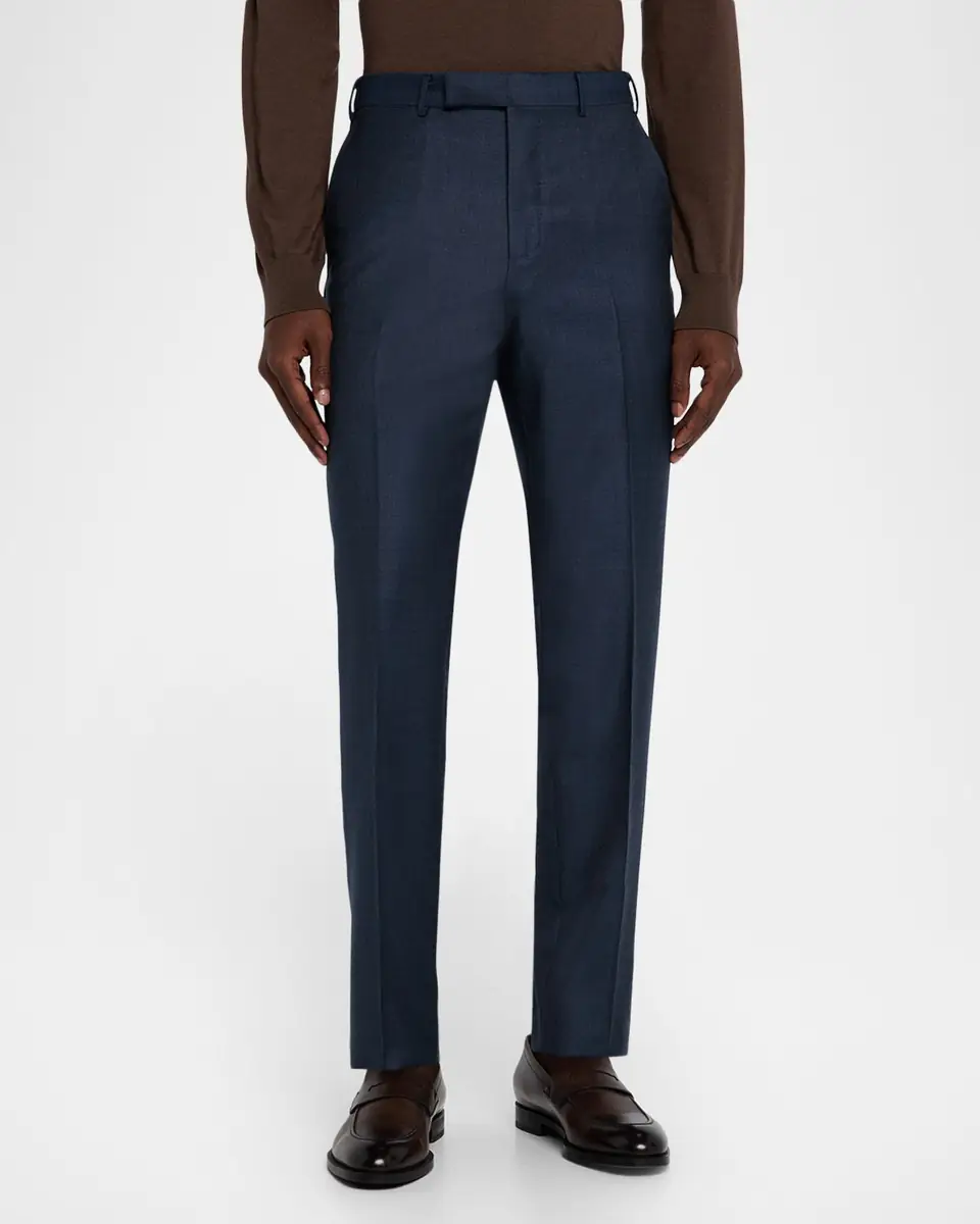 Zegna Men's Wool Sharkskin Modern Fit Trousers | Thumbnail 3 Zegna Men's Wool Sharkskin Modern Fit Trousers | Thumbnail 3