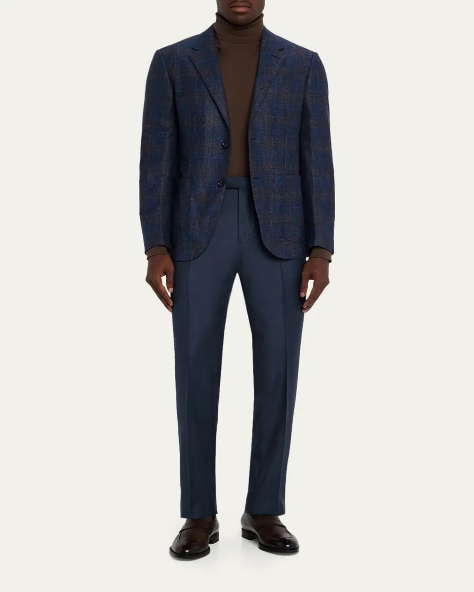 Zegna Men's Wool Sharkskin Modern Fit Trousers | Thumbnail 6 Zegna Men's Wool Sharkskin Modern Fit Trousers | Thumbnail 6