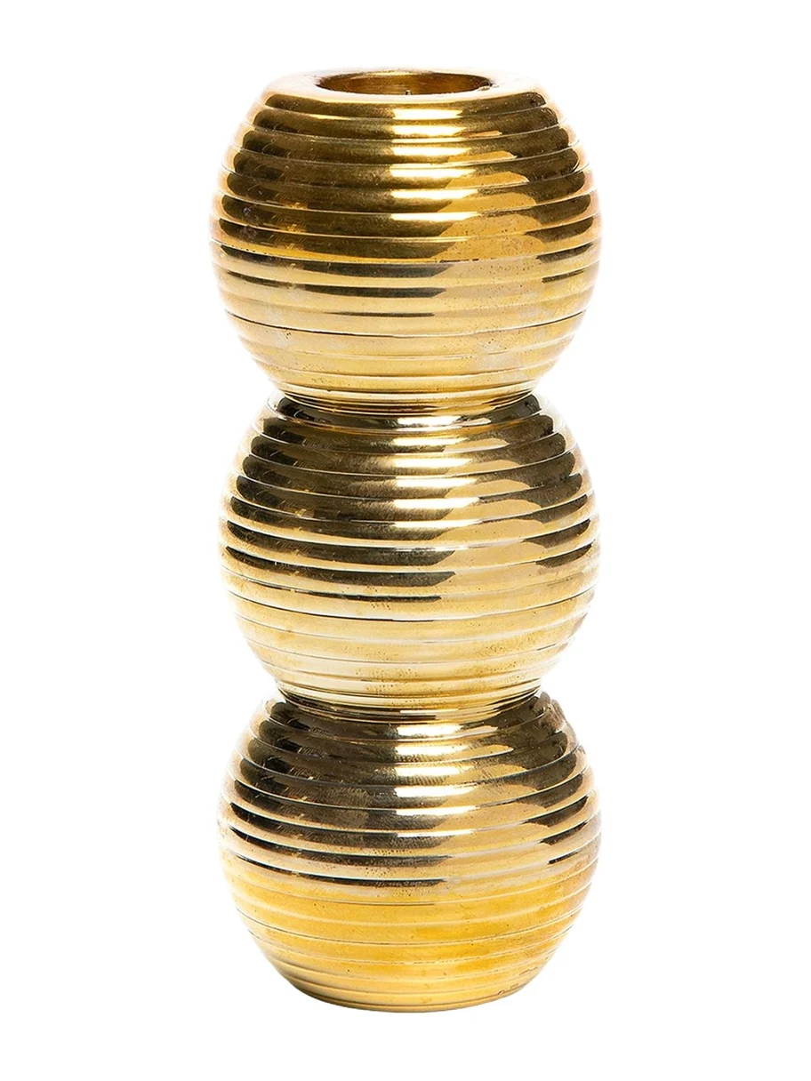 MacKenzie-Childs Ribbed Triple Sphere Candle Holder