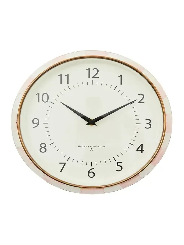 MacKenzie-Childs Rosy Check School Clock