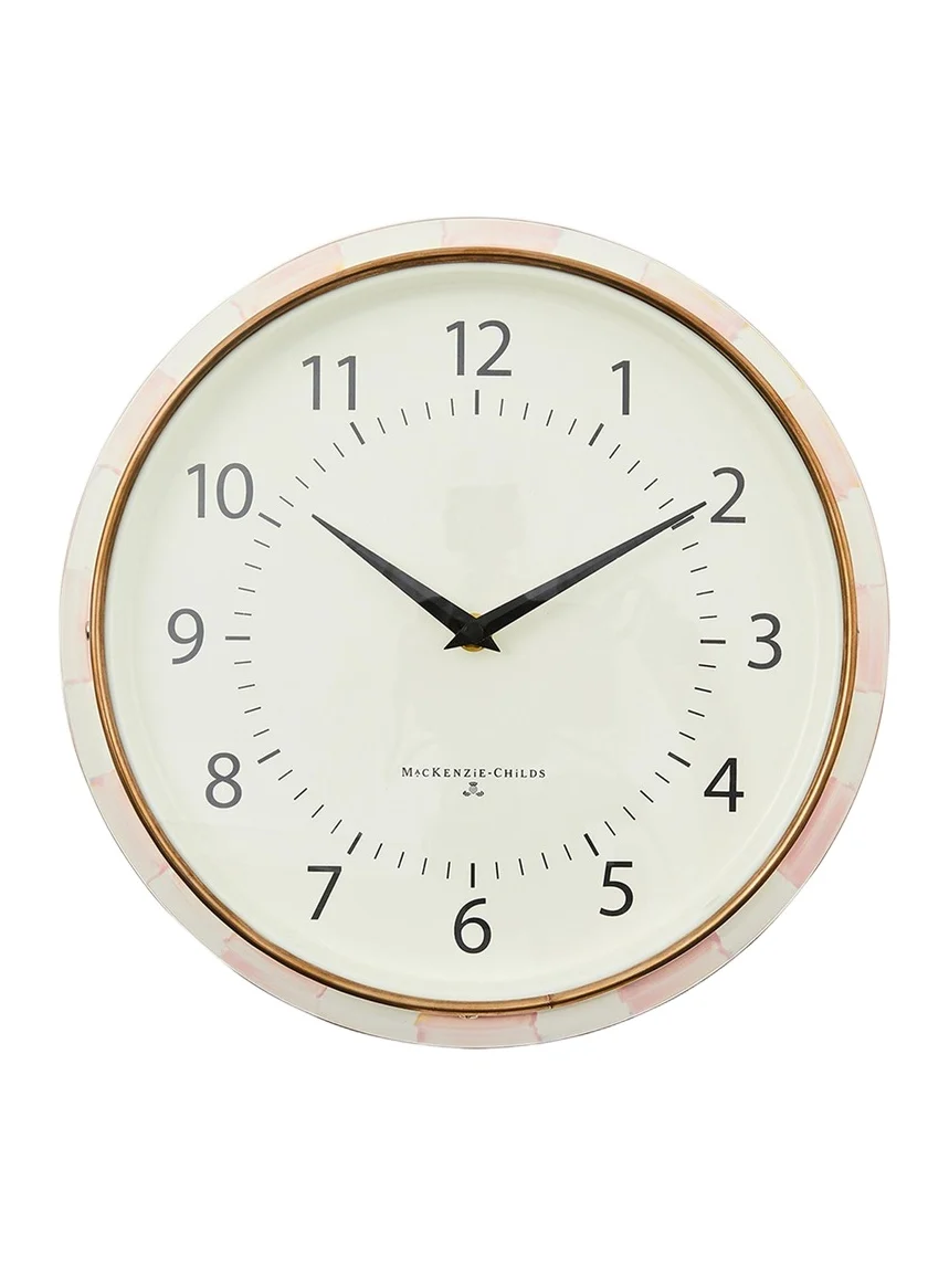 MacKenzie-Childs Rosy Check School Clock