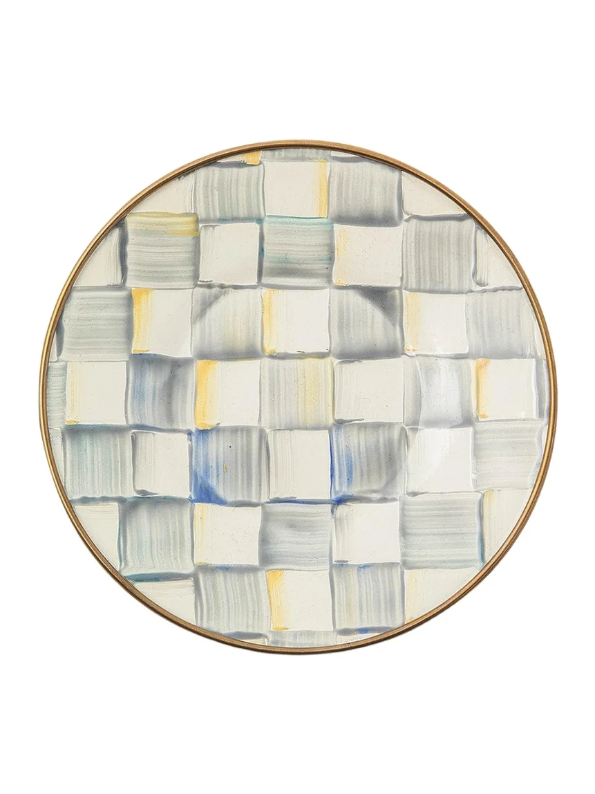 MacKenzie-Childs Sterling Check Enamel Saucer