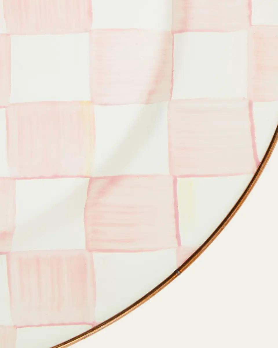 MacKenzie-Childs Rosy Check Enamel Serving Platter | Thumbnail 2