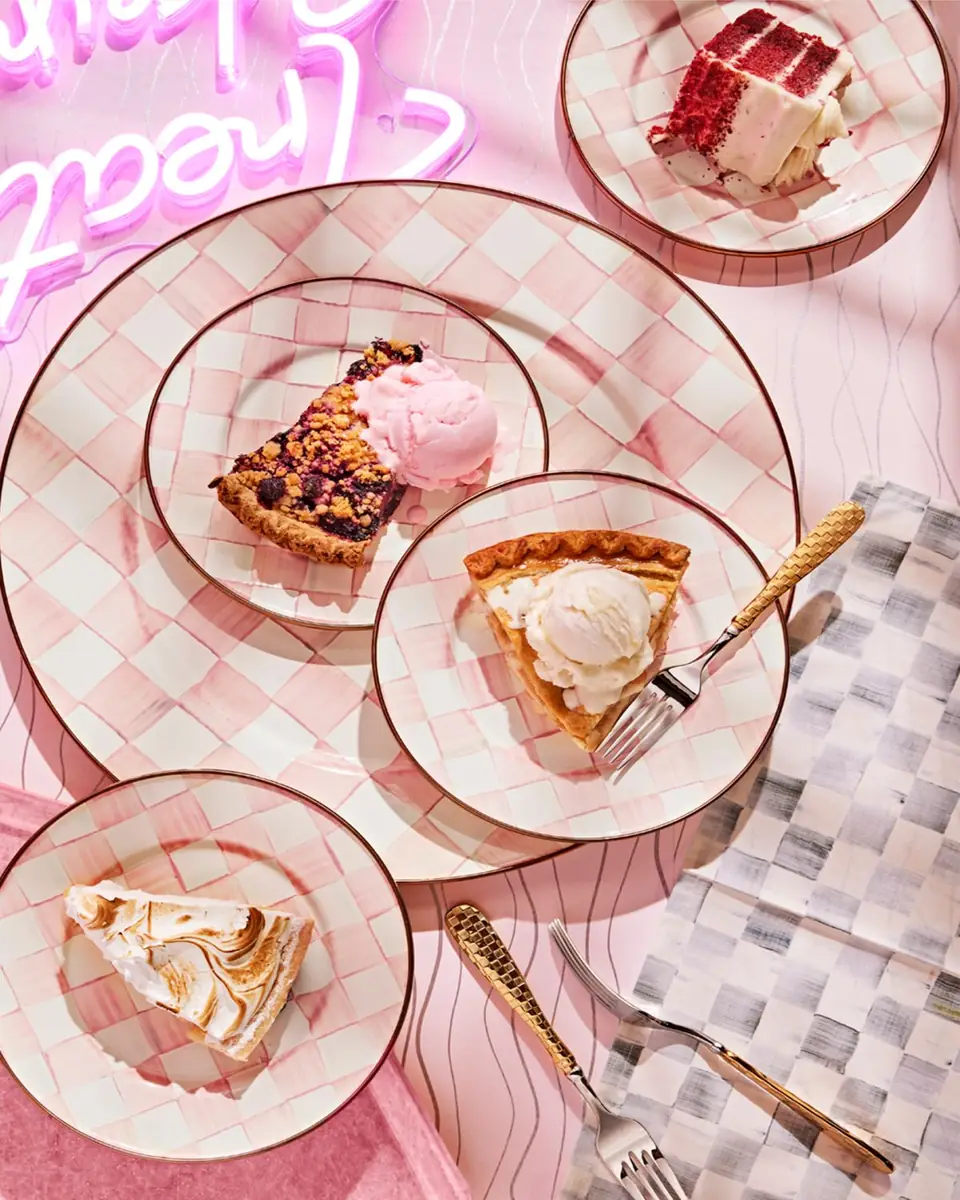 MacKenzie-Childs Rosy Check Enamel Serving Platter | Thumbnail 3