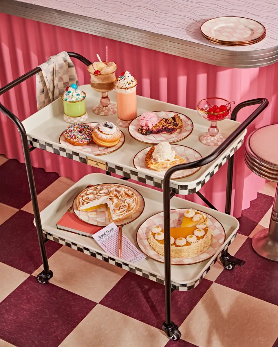 MacKenzie-Childs Rosy Check Enamel Serving Platter | Thumbnail 4