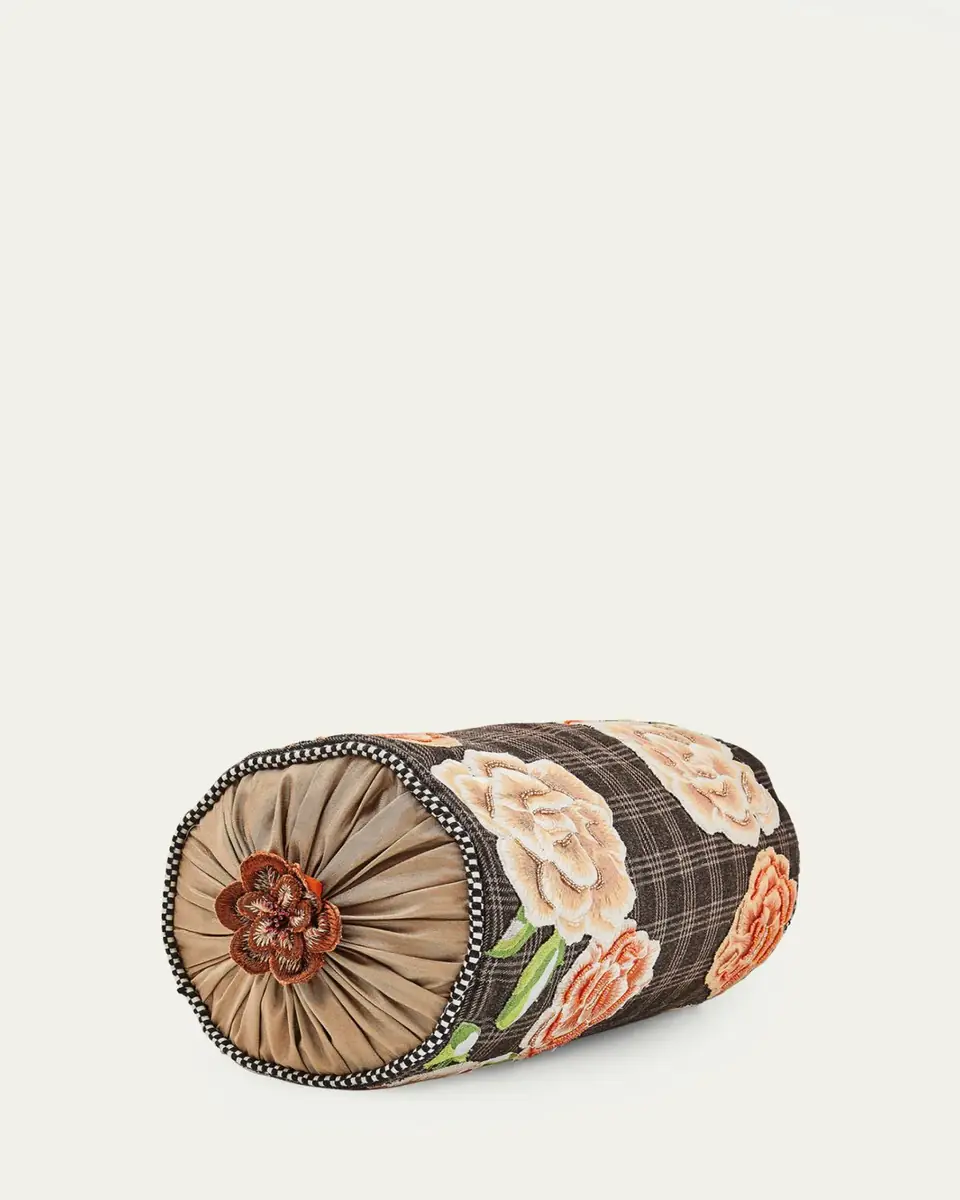 MacKenzie-Childs Field Study Floral Beaded Bolster Pillow, 8" x 16" | Thumbnail 2
