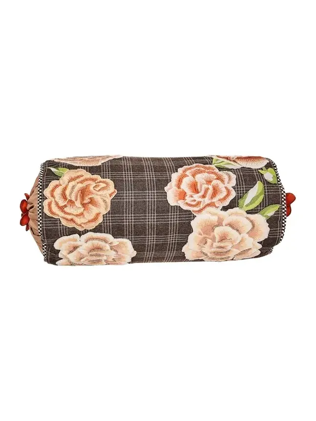 MacKenzie-Childs Field Study Floral Beaded Bolster Pillow, 8" x 16"