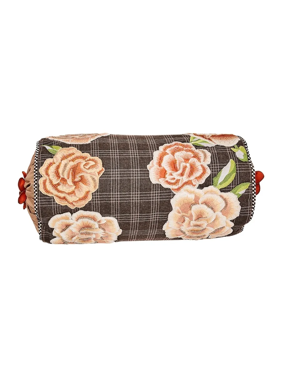 MacKenzie-Childs Field Study Floral Beaded Bolster Pillow, 8" x 16"