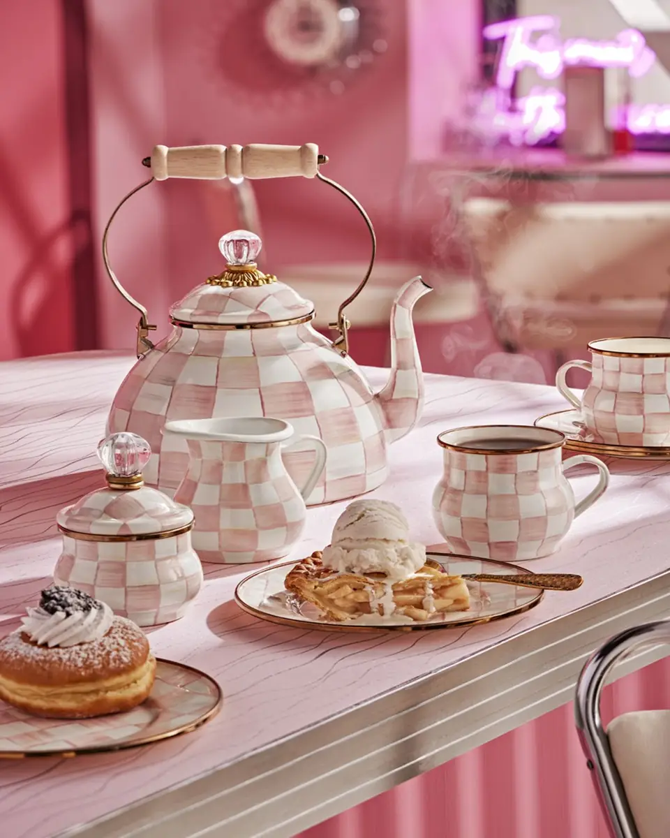 MacKenzie-Childs Rosy Check Enamel Mug | Thumbnail 3