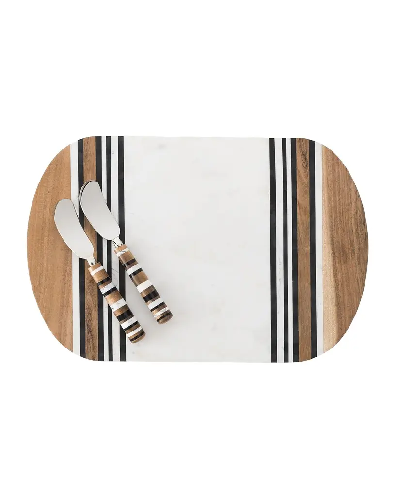 Juliska Stonewood Stripe 15" Serving Board with Spreader
