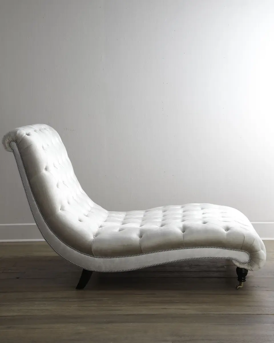 Haute House Tufted Silver Chaise | Thumbnail 2