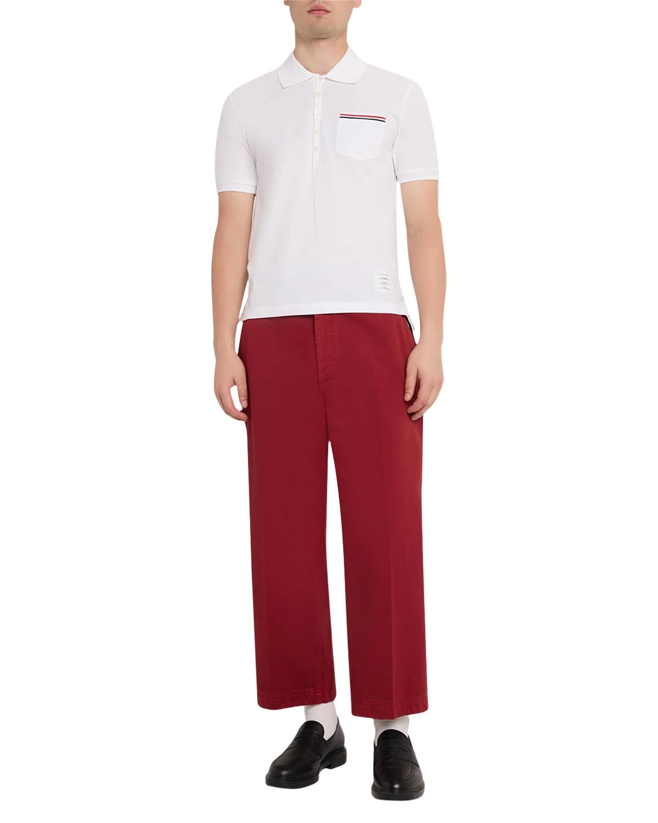 Heather Polo Shirt with Striped Pocket Heather Polo Shirt with Striped Pocket