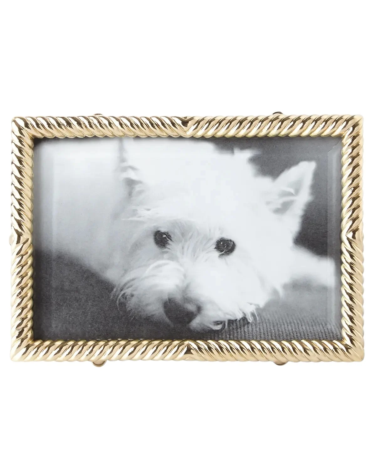 L'Objet Gold Deco Twist 4" x 6" Picture Frame