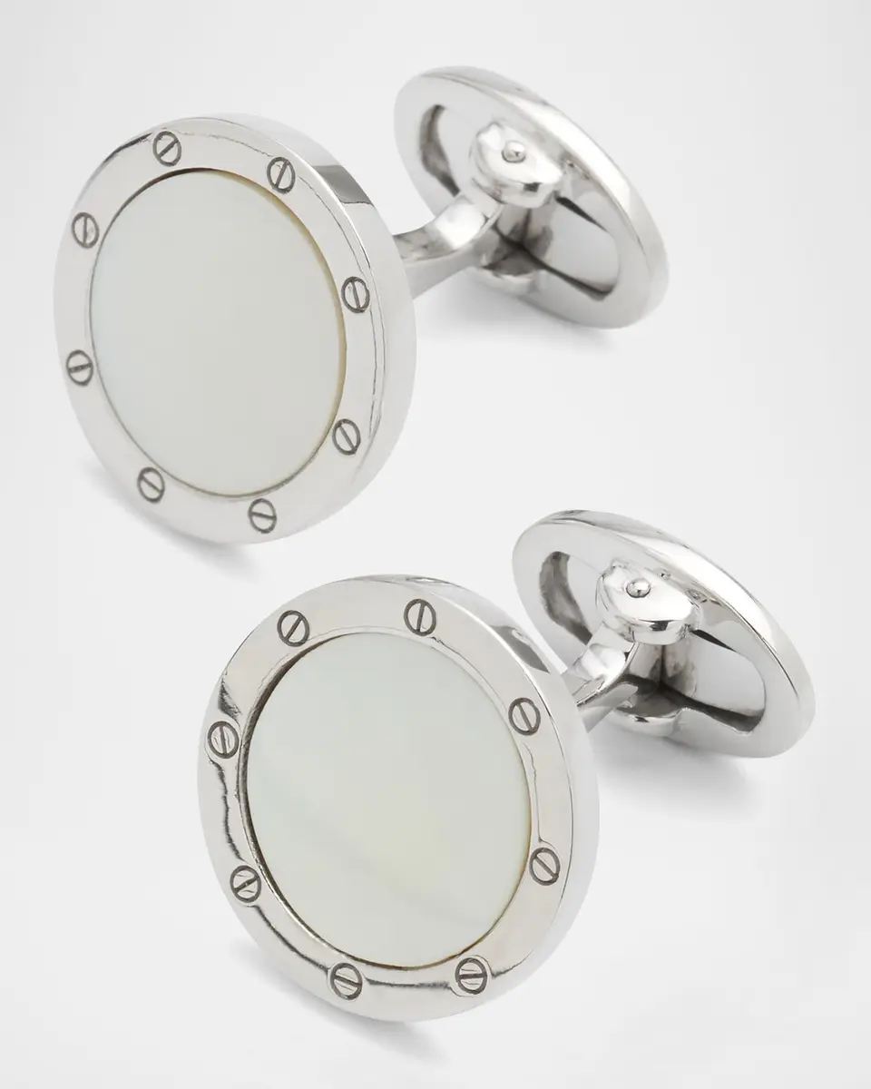 Jan Leslie Round Mother-of-Pearl Cuff Links | Thumbnail 2 Jan Leslie Round Mother-of-Pearl Cuff Links | Thumbnail 2