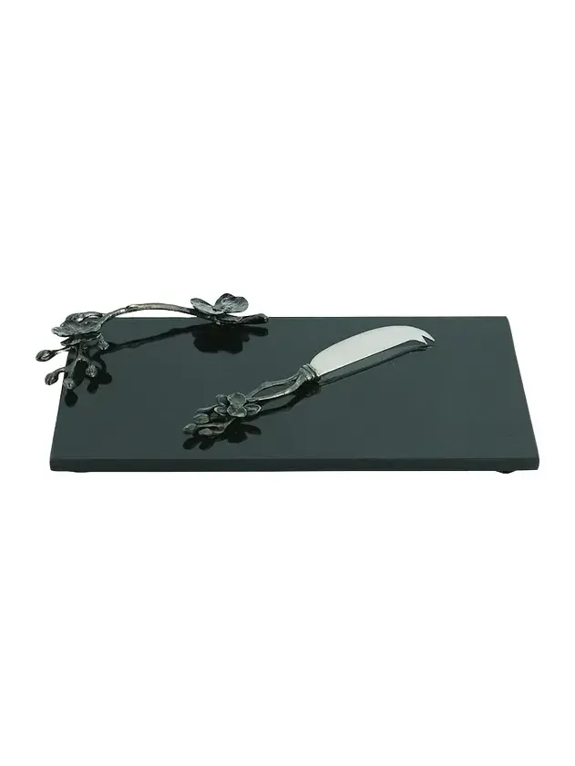 Michael Aram Black Orchid Cheese Board with Knife